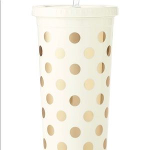 Kate Spade gold polka dot tumbler